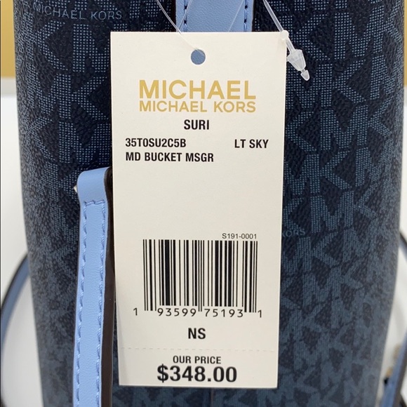 MICHAEL KORS SURI MEDIUM BUCKET MESSENGER LT SKY - Picture 15 of 15